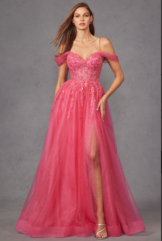 Fuchsia long dress sz M